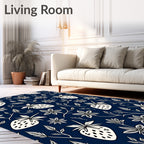 Delicate Strawberry Floral Pattern Rug