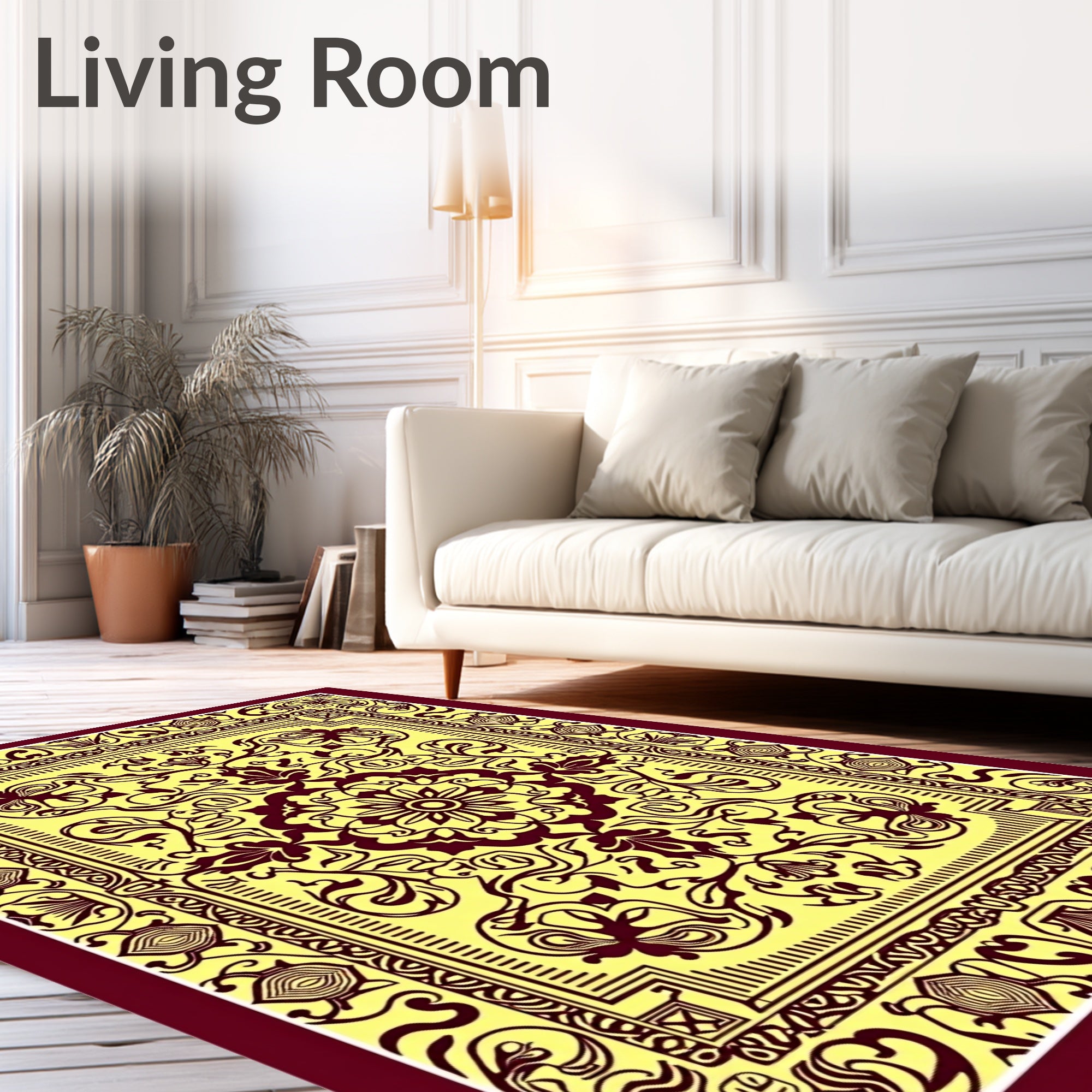 Vintage Floral Scrollwork Pattern Rug