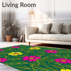 Vibrant Floral Branches Pattern Rug