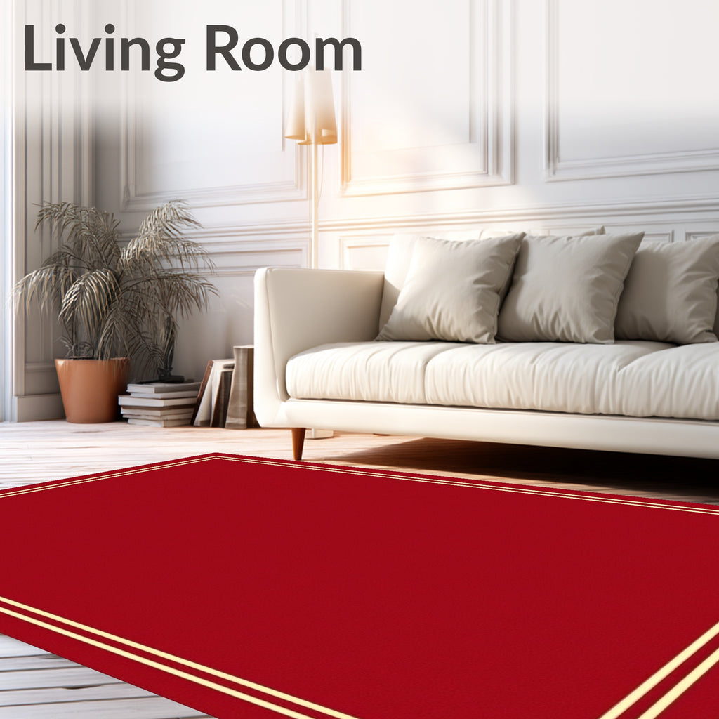 Classic Red Gold Border Rug