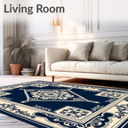 Classic Floral Diamond Centerpiece Rug