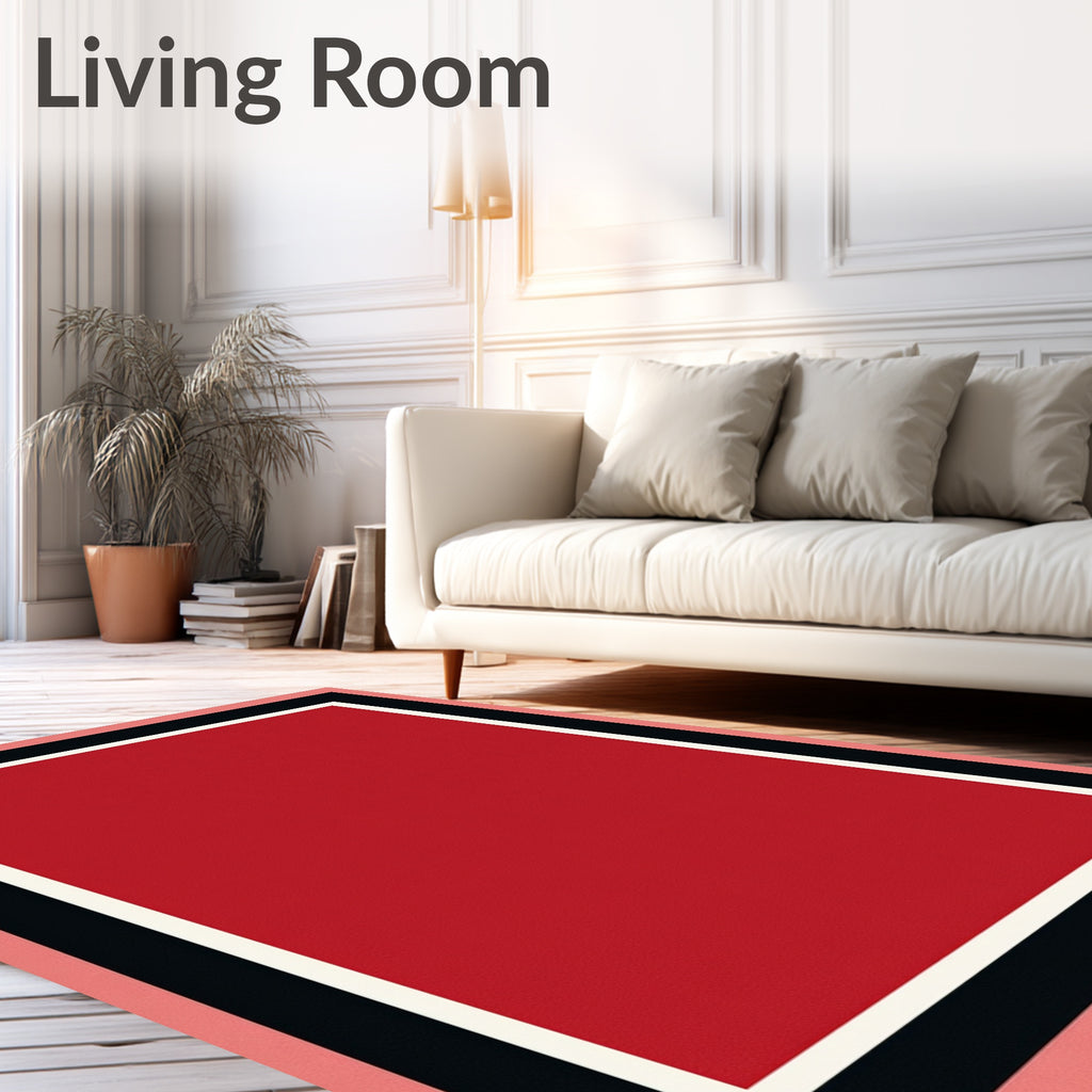 Bold Color Block Layered Rug