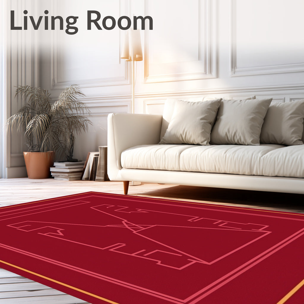 Geometric Diamond Abstract Red Design Rug