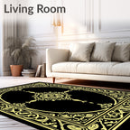 Ornate Floral Central Medallion Design Rug