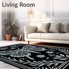 Intricate Butterfly Floral Whimsical Design Rug