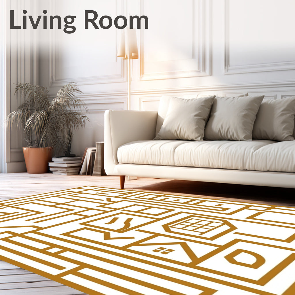 Geometric Puzzle Style Abstract Design Rug