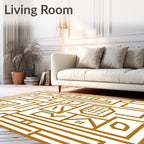 Geometric Puzzle Style Abstract Design Rug