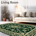 Ornate Floral Scroll Motif Rug