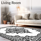 Intricate Paisley Border Design Rug