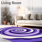 Purple Swirl Patterned Abstract Rug
