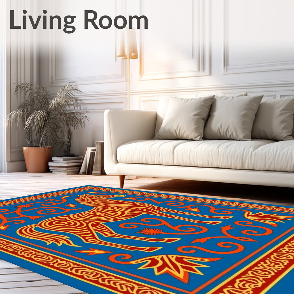 Stylized Zebra Swirl Pattern Rug