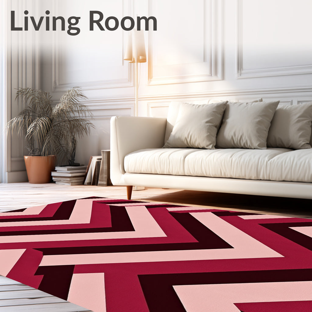 Modern Geometric Chevron Pattern Rug