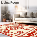 Abstract Red Festive Mandala Design Rug