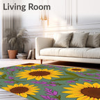Sunflower And Lavender Meadow Design Rug