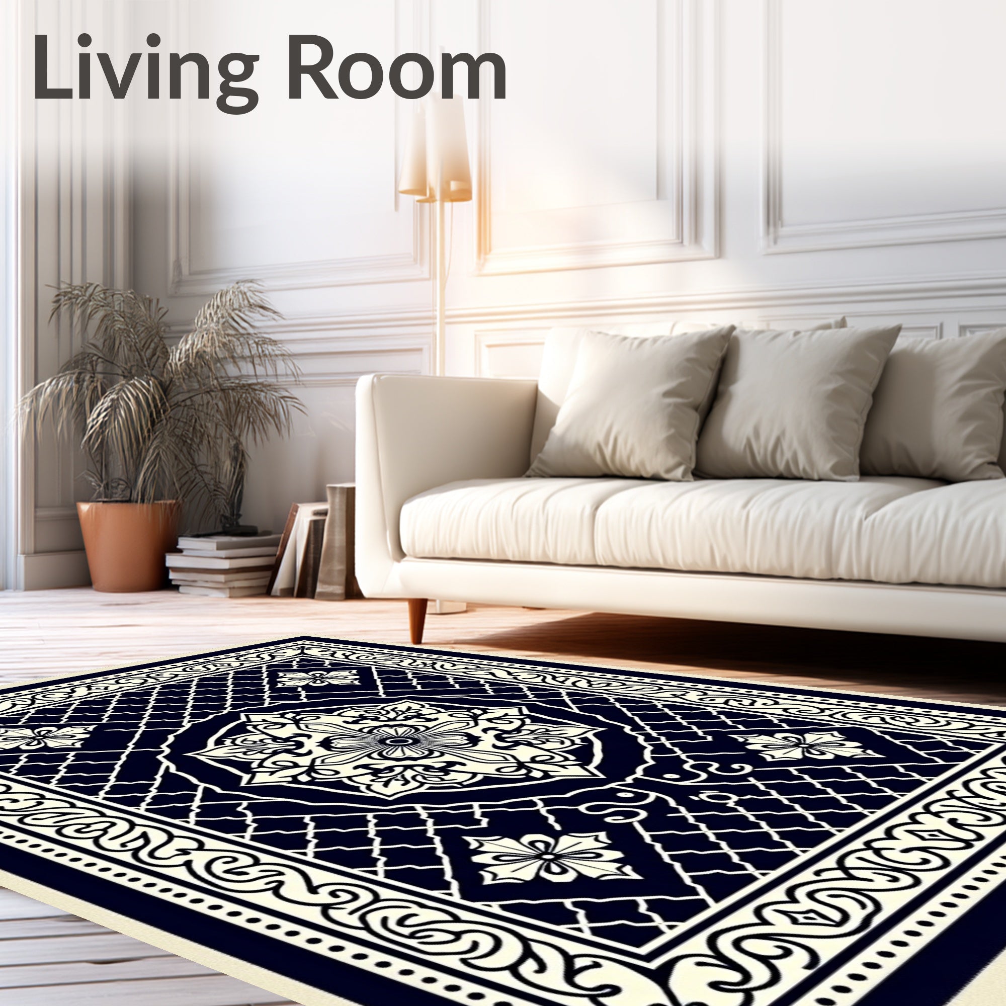 Intricate Floral Lattice Design Rug