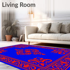 Ornate Paisley Scrollwork Royal Rug