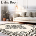 Ornate Floral Inlay Design Rug