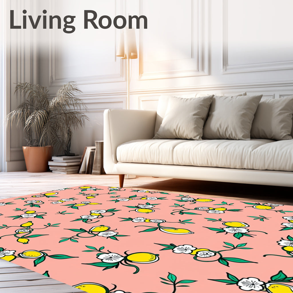 Pink Lemon Bloom Pattern Rug