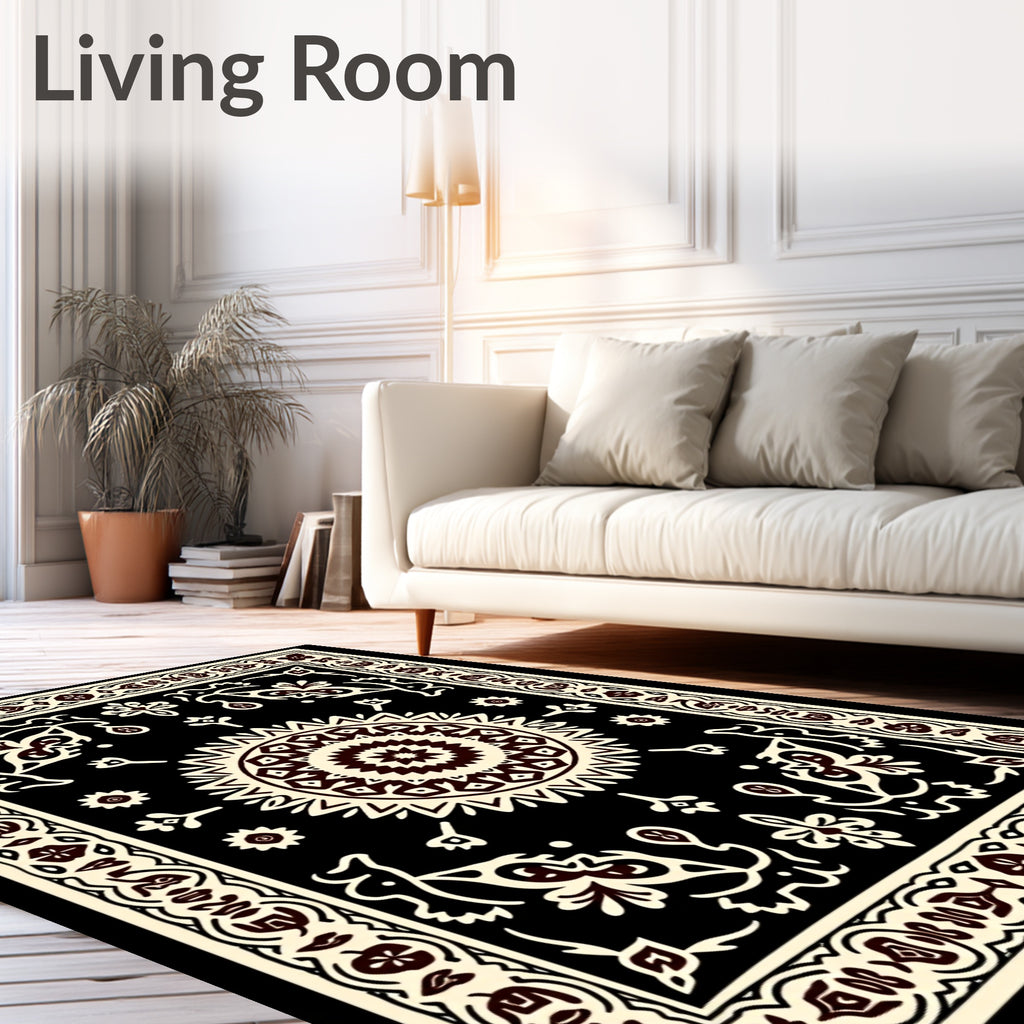 Ornate Floral Mandala Pattern Rug