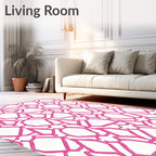 Bold Pink Geo Sketch Rug