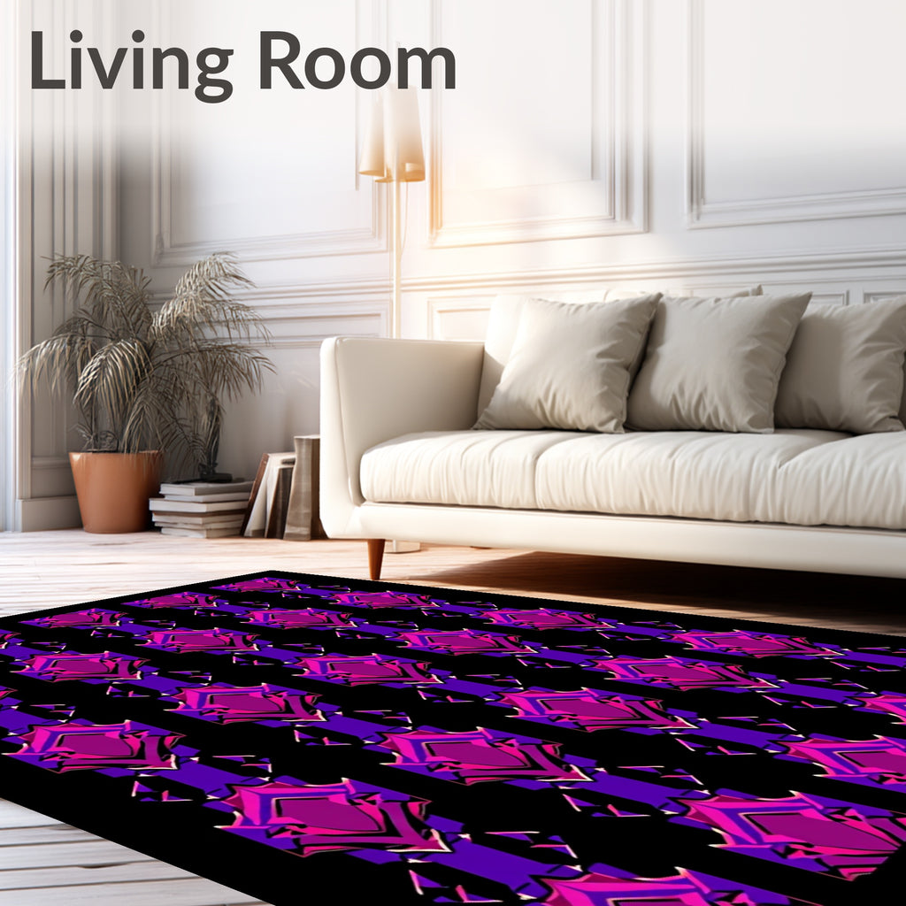 Bold Jewel-Toned Geometric Pattern Rug