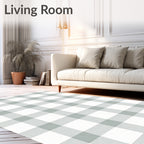 Soft Grey Buffalo Check Pattern Rug