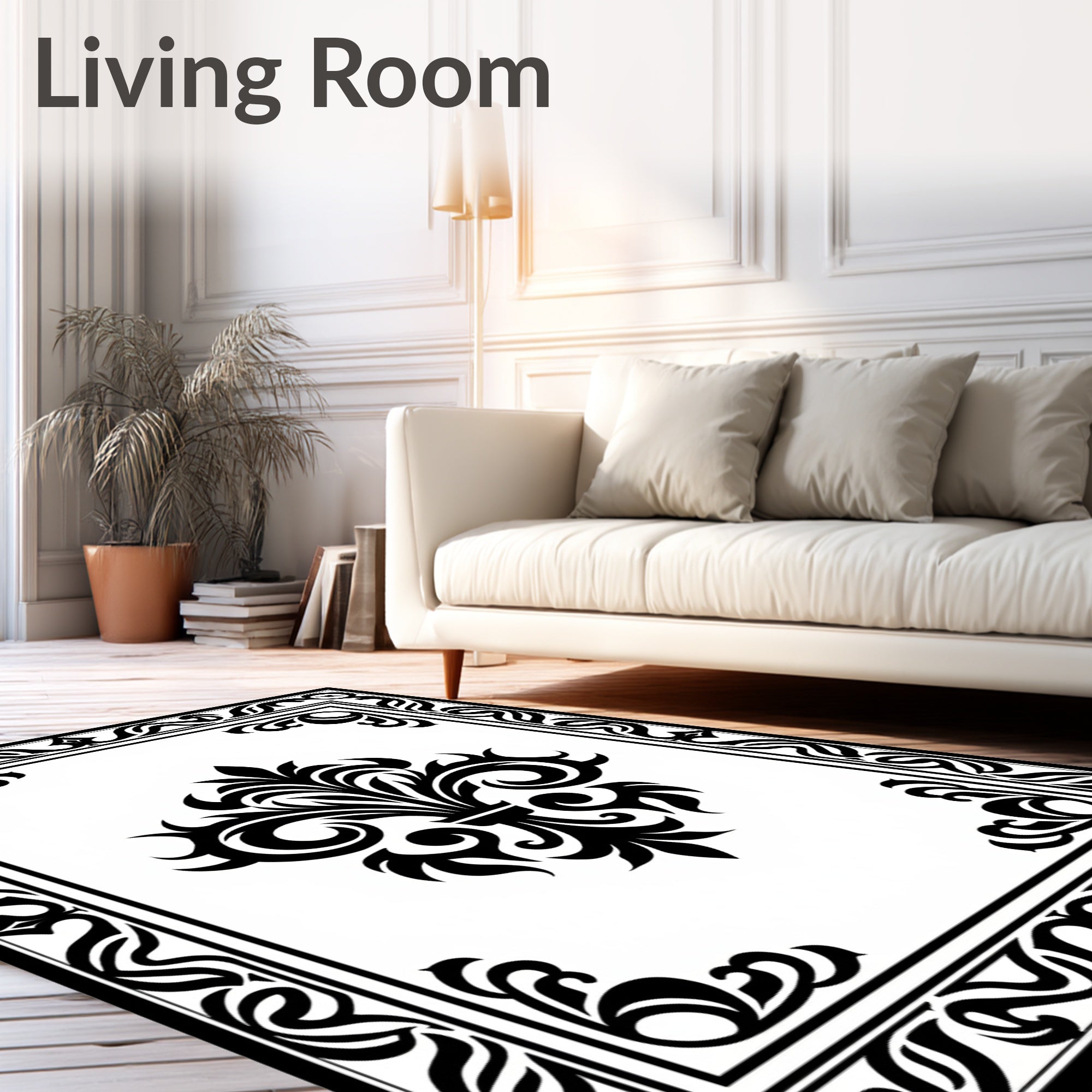Classic Floral Border Design Rug