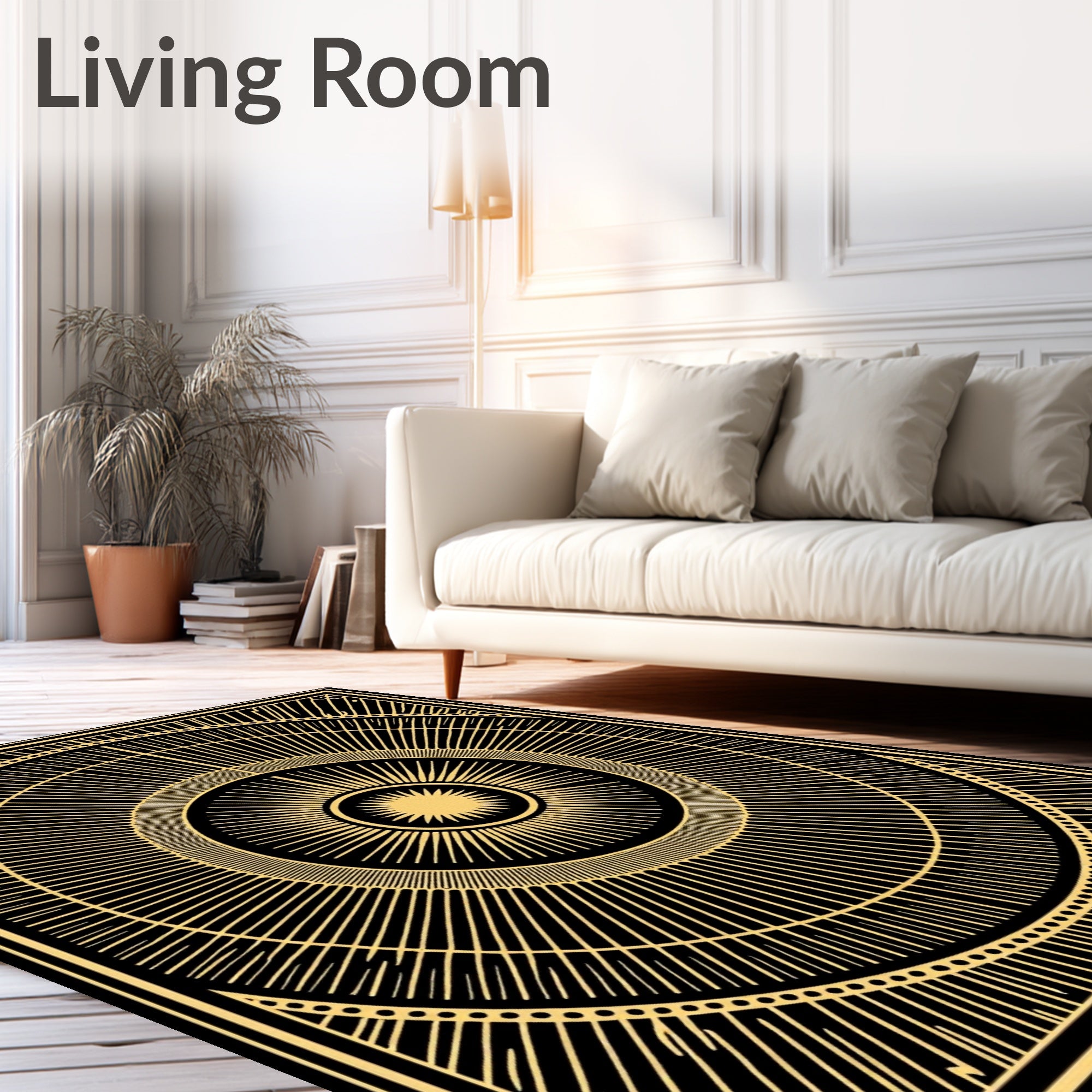 Radiant Sunburst Art Deco Design Rug