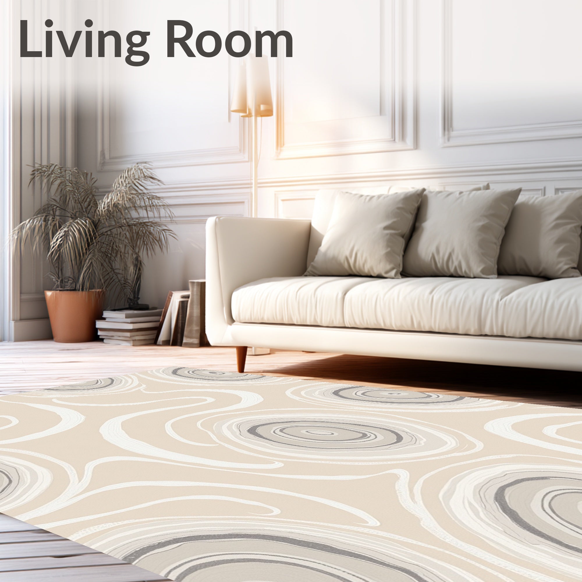 Abstract Swirl Neutral Tones Rug