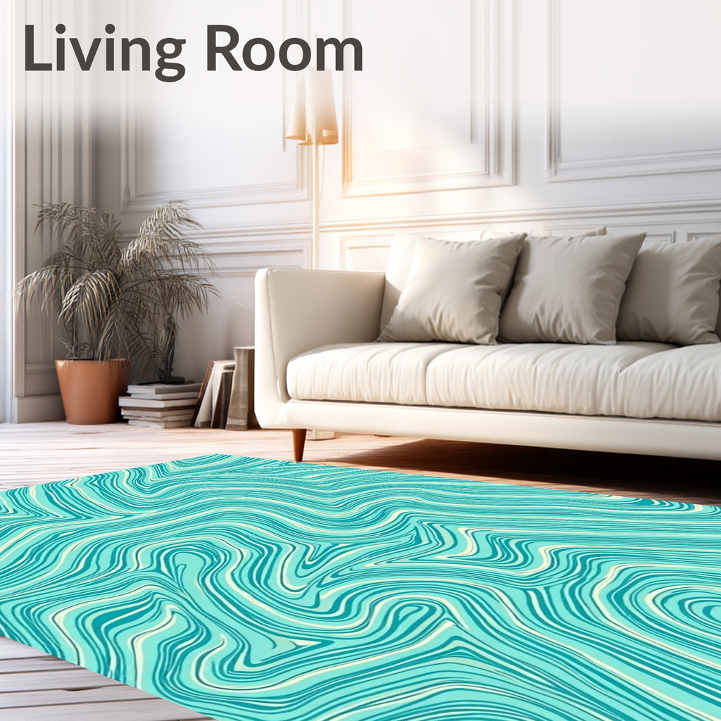 Aquatic Swirl Pattern Rug