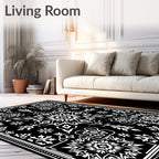 Monochromatic Intricate Star Medallion Rug