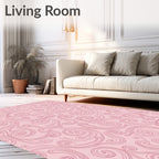 Pink Swirl Abstract Pattern Design Rug