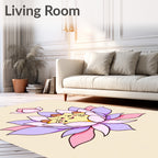 Cute Lotus Flower Pattern Rug