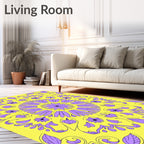 Floral Mandala Patterned Garden Rug