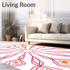 Radiant Sunburst Floral Pattern Rug