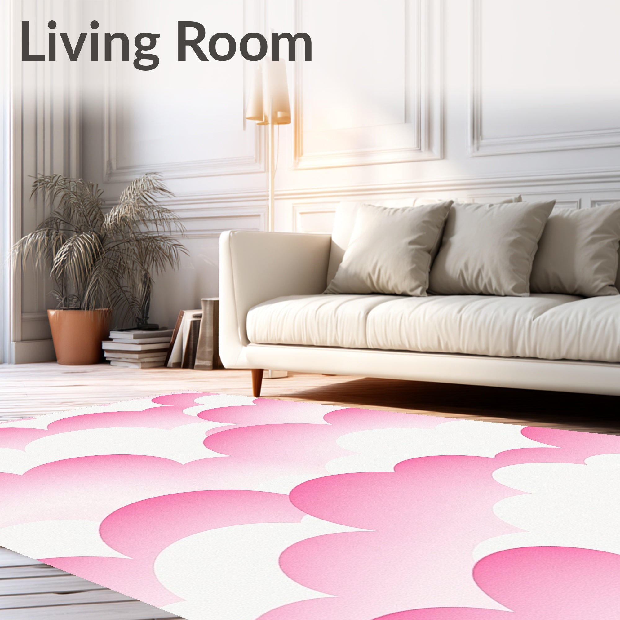 Pink Cloud Pattern Design Rug