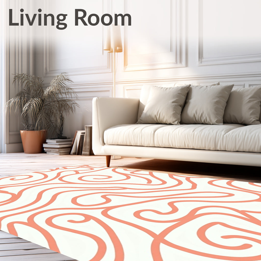 Coral Swirl Modern Abstract Design Rug