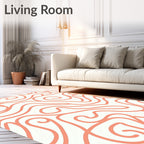 Coral Swirl Modern Abstract Design Rug