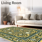 Elaborate Floral Medallion Pattern Rug