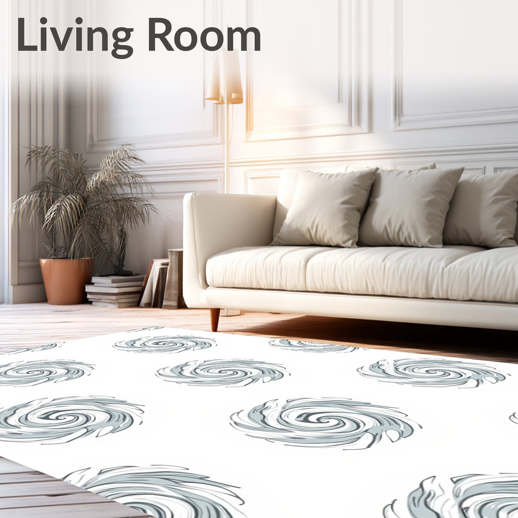 Grey Swirl Abstract Pattern Rug