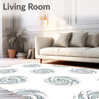 Grey Swirl Abstract Pattern Rug