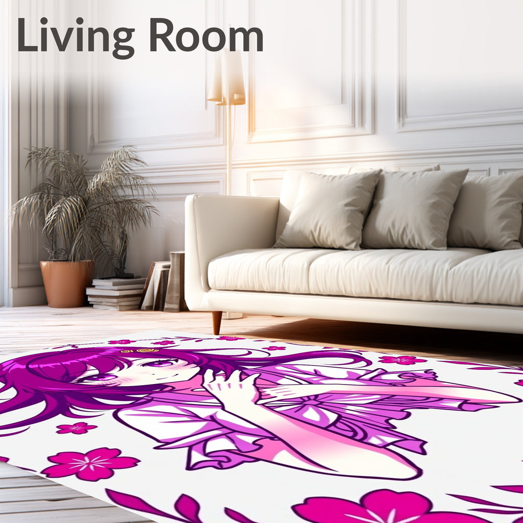 Anime Cherry Blossom Sweet Girl Design Rug