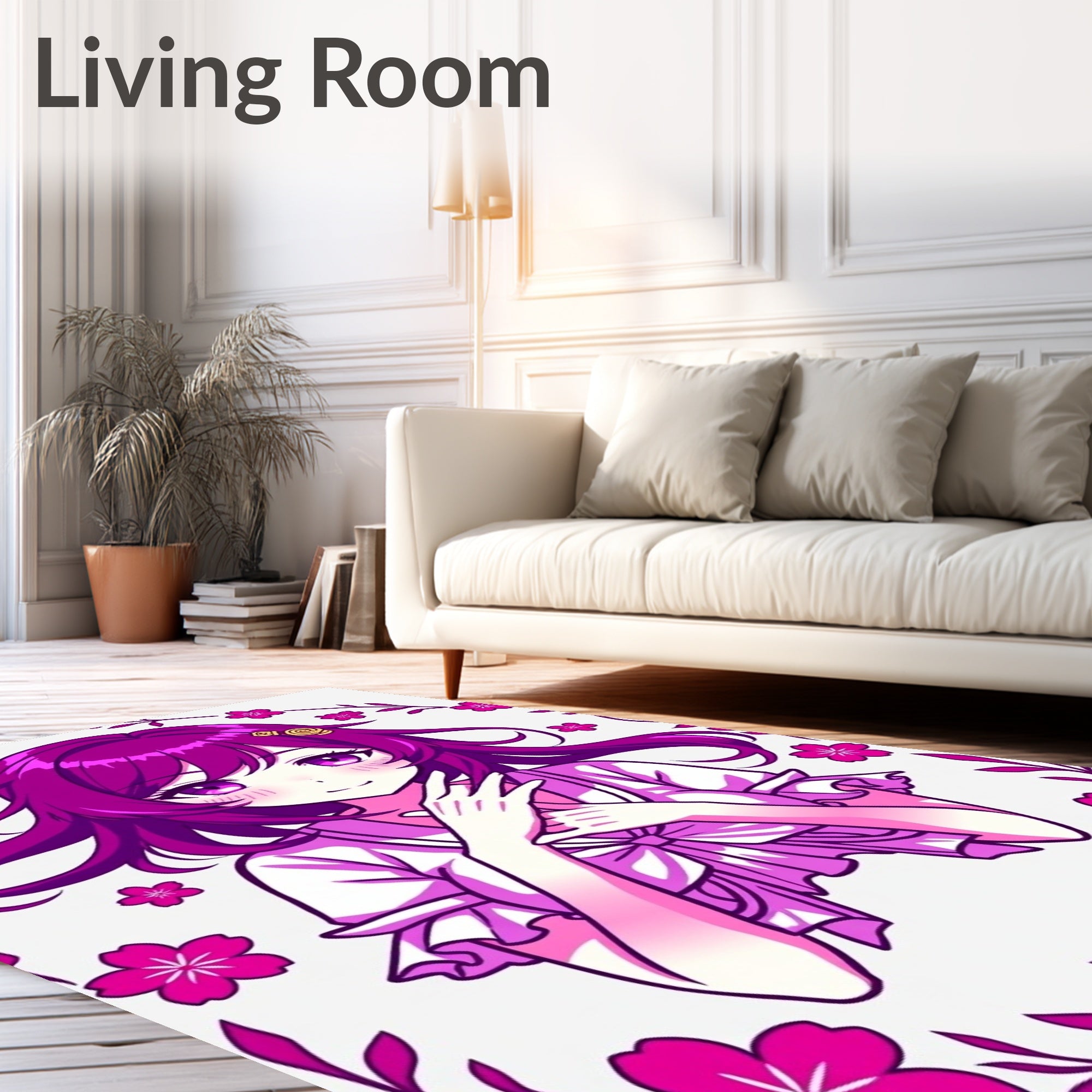 Anime Cherry Blossom Sweet Girl Design Rug