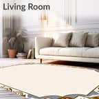 Ornate Floral Scroll Border Design Rug