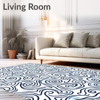 Abstract Swirl Lines Pattern Rug