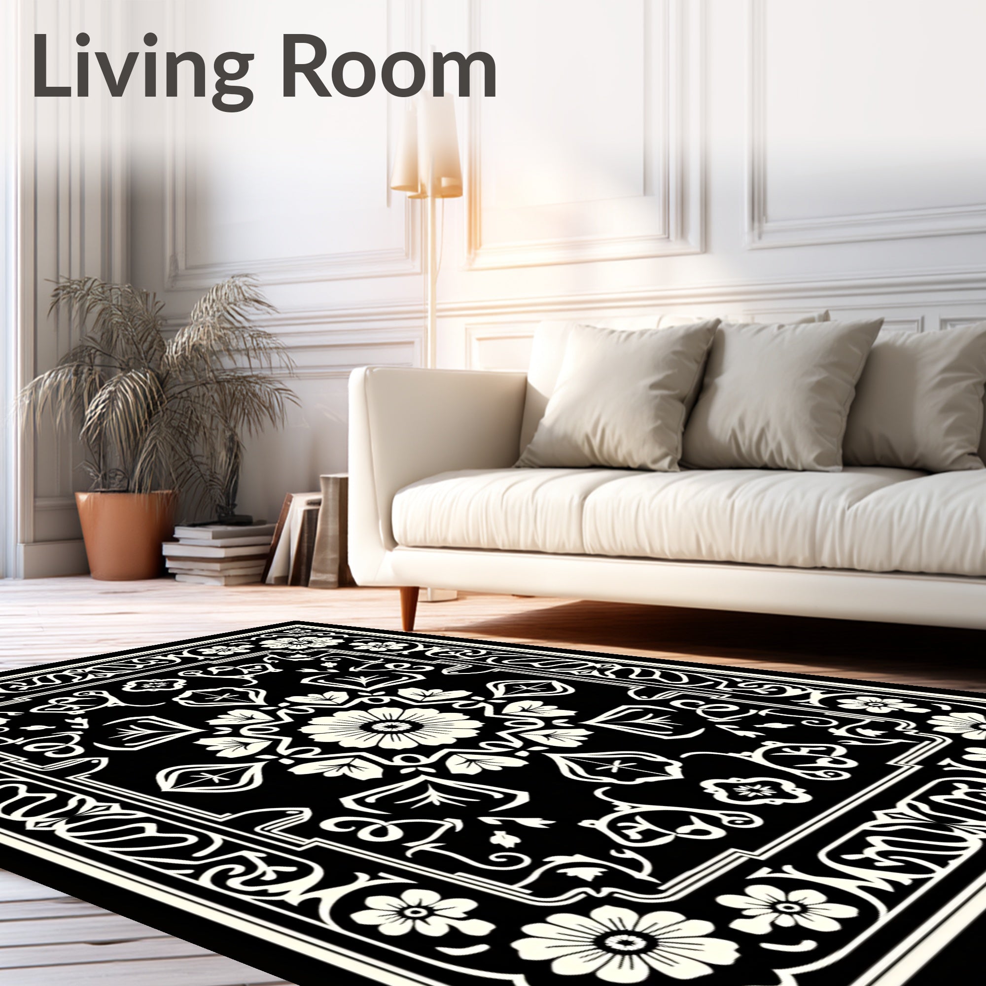 Floral and Leaf Intricate Pattern Rug