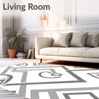 Abstract Geometric Line Art Pattern Rug