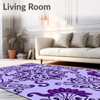 Elegant Floral Swirls Print Rug