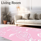 Swirl Blossom Pink Design Rug