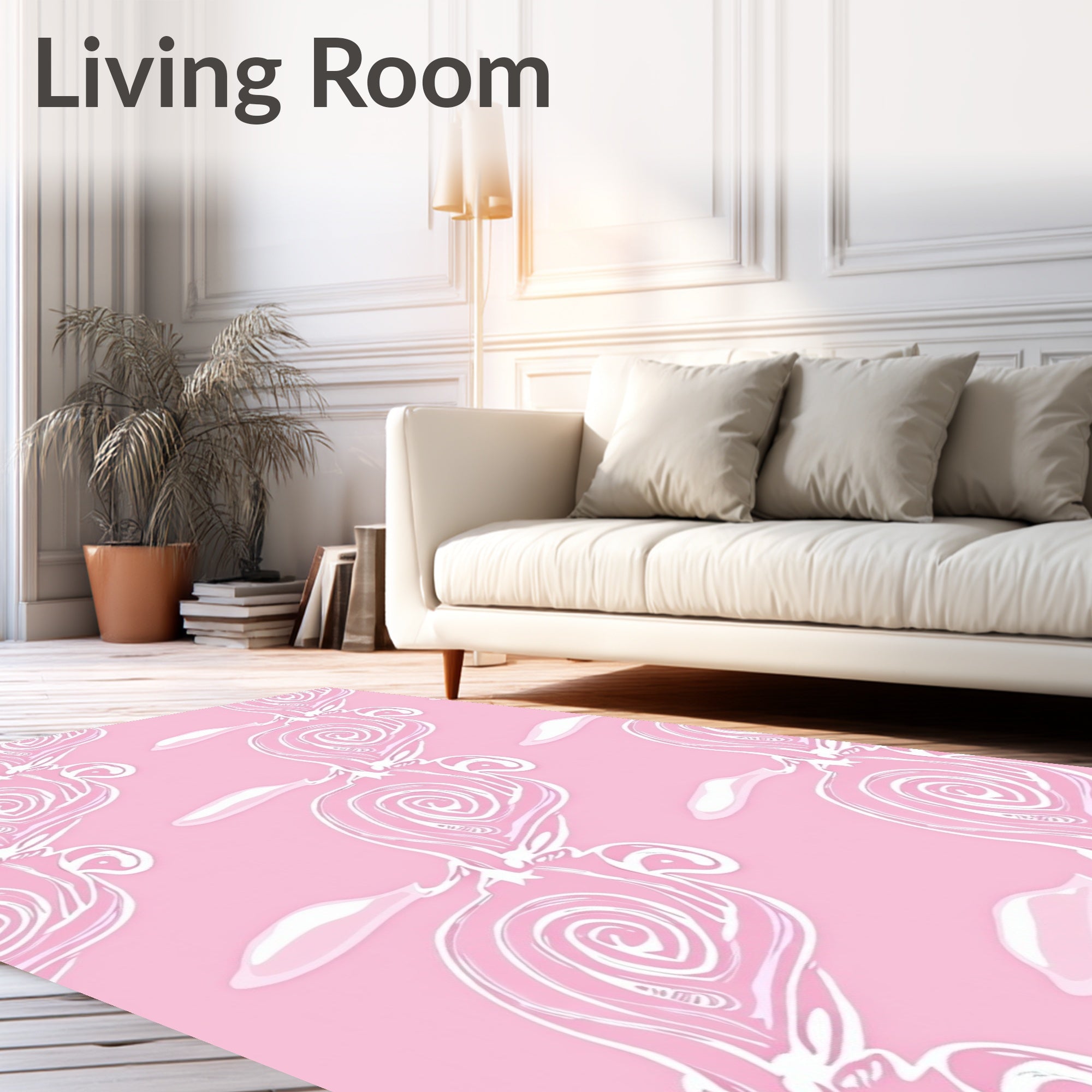 Swirl Blossom Pink Design Rug